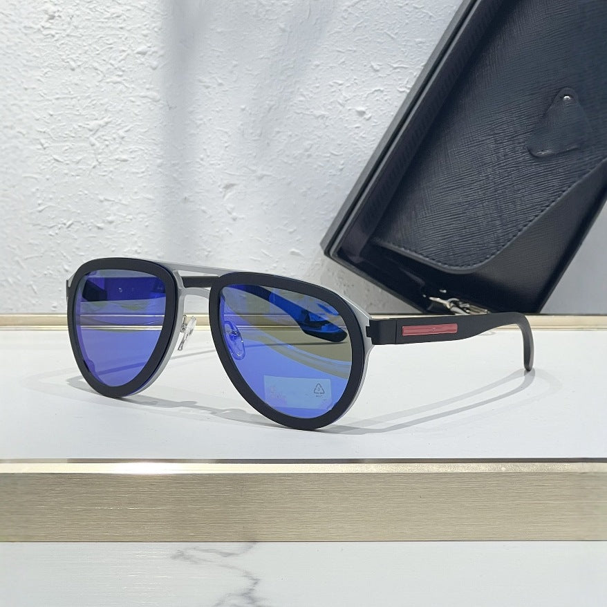 PRA Cross-border Fashion Toad Round Sports Classic Red Label Men's Sunglasses Ultra-light Outdoor Women's Sunglasses SPR56XS