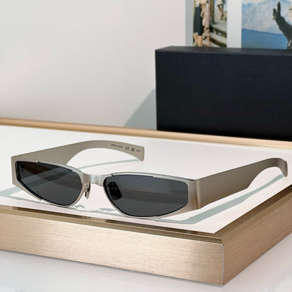 Cross-border Poplar Forest New Metal Narrow Frame Futuristic Sunglasses Women's High-end Big-name Sunglasses UV Protection