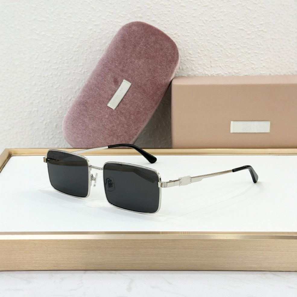 2025 New Product Home Sunglasses Women's High Sense Xiaohongshu INS Internet Celebrity Same Frame Metal Fashion Sunglasses