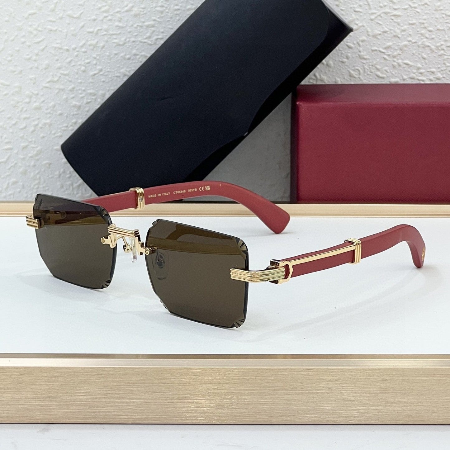 Cross-border CAR High-grade Wooden Frameless Sunglasses Men's High-end Sense European and American Fashion Big-name Sunglasses Women's UV Protection