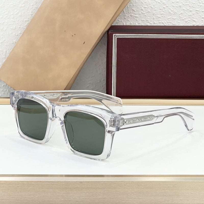 Cross-border JACQ New Fashion Box Sunglasses Men's High-end Sense Retro Versatile Sunscreen Sunglasses Women's UV Protection