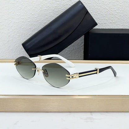 T Home Xiaohongshu Ins The Same Trimmed Sunglasses Women's Personality Metal Polygon Sunglasses Tide THE DUCER I