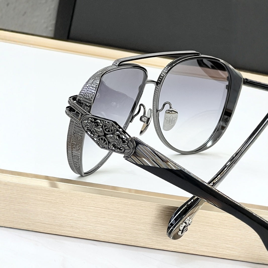 Croix Cross-border High-end Titanium Version Metal Box Luxury Sunglasses Party Street Shooting Cool Sunglasses CH8308