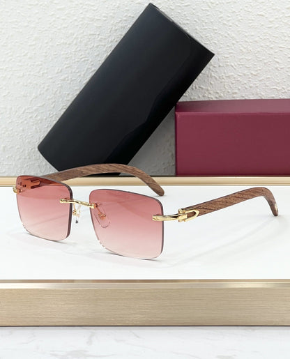 CAR Cross-border New Frameless Trendy Version Sunglasses Men's Catwalk Travel Fashion Versatile Comfortable Sunglasses Women CT0012