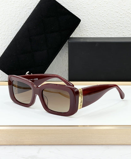 Sunglasses, High-end Plate, Round Face and Thin Sunshade Women's Fashion Sunglasses CH5534