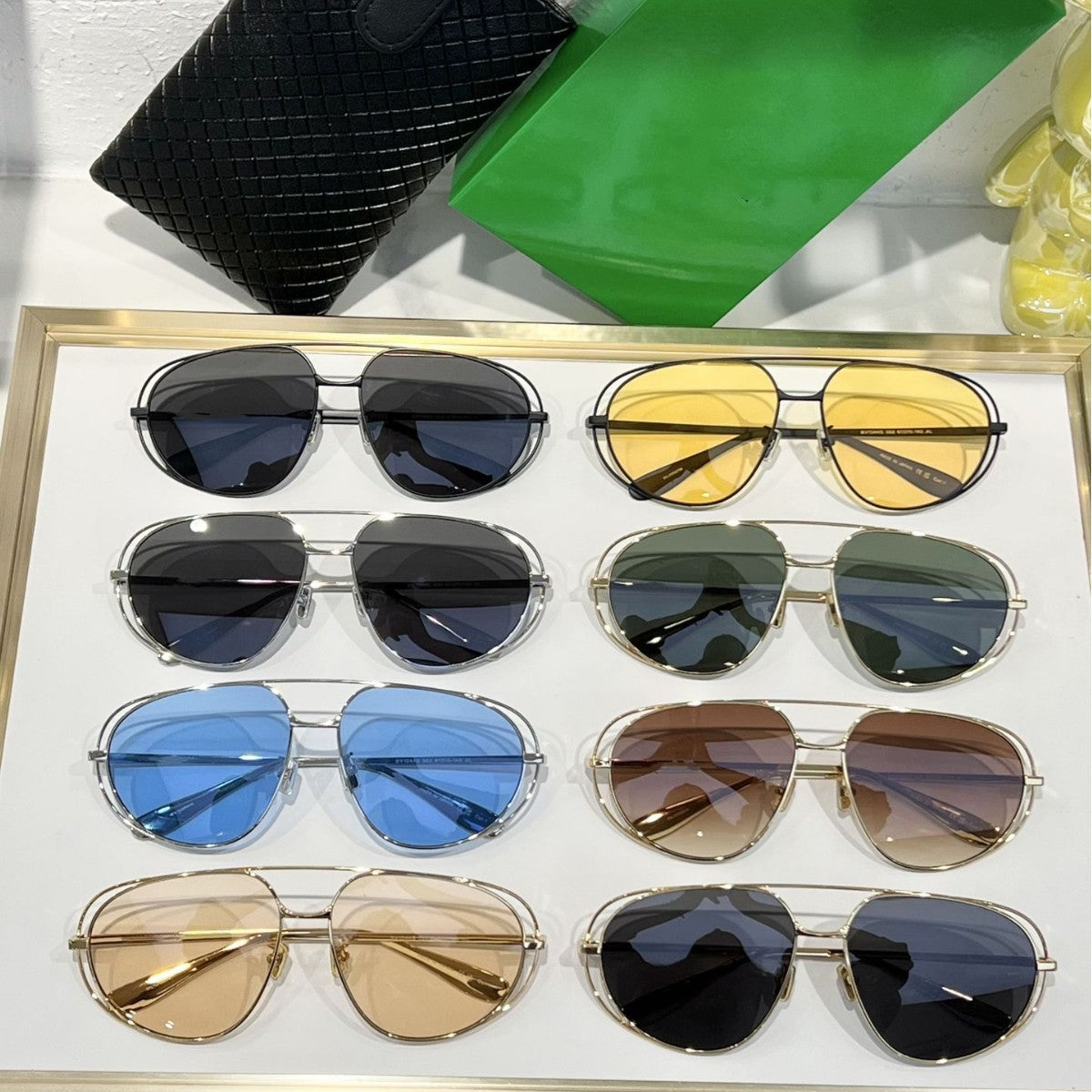 Cross-border BV1344S Pilot Sunglasses Toad Glasses Men's Metal Frame Sunglasses Women's Advanced Sense UV Protection