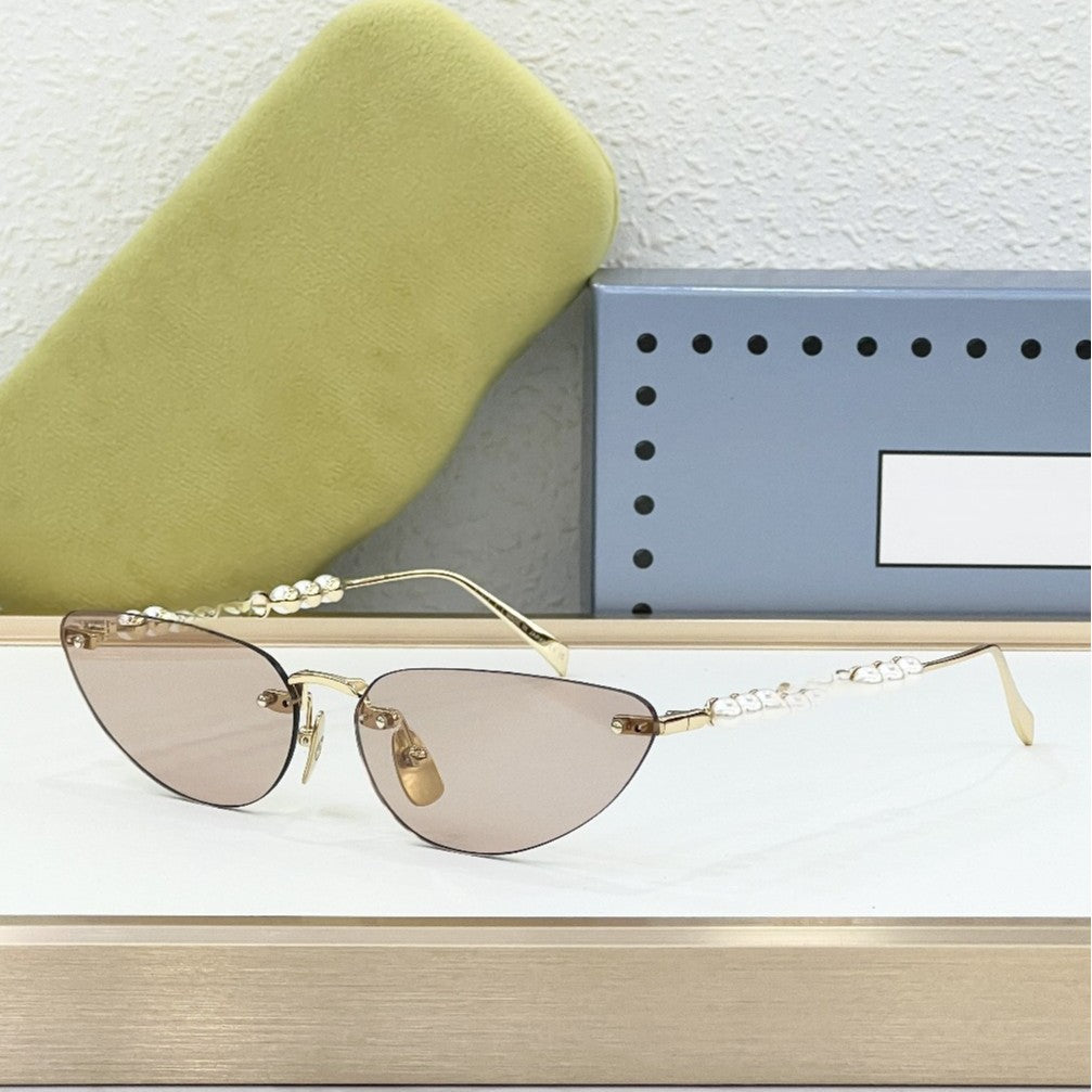 Cross-border European and American Style GU Fashion Frameless Cat Eye Sunglasses Women's High-end Sunglasses UV-proof GG1920S