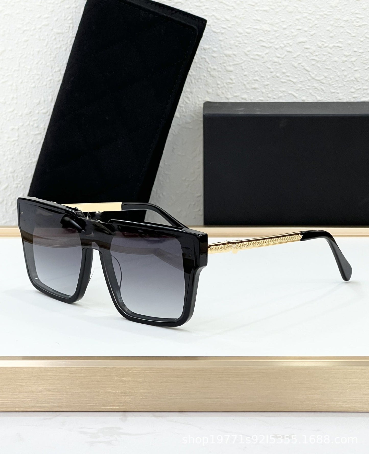 Cross-border Arc De Triomphe New Sunglasses Women's High-end Fashion Square Street Shot Large Frame Sunglasses Moisture UV Protection