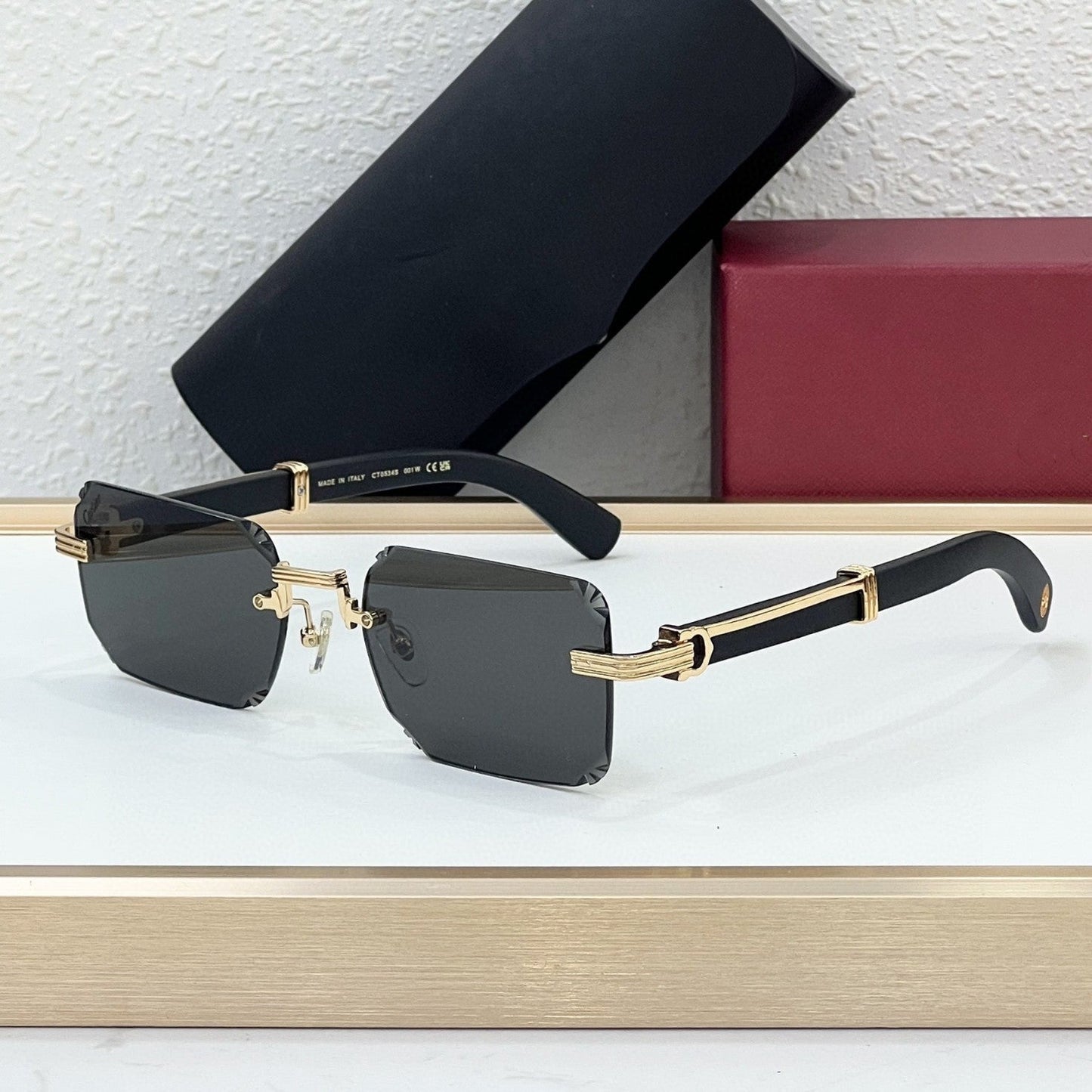 Cross-border CAR High-grade Wooden Frameless Sunglasses Men's High-end Sense European and American Fashion Big-name Sunglasses Women's UV Protection