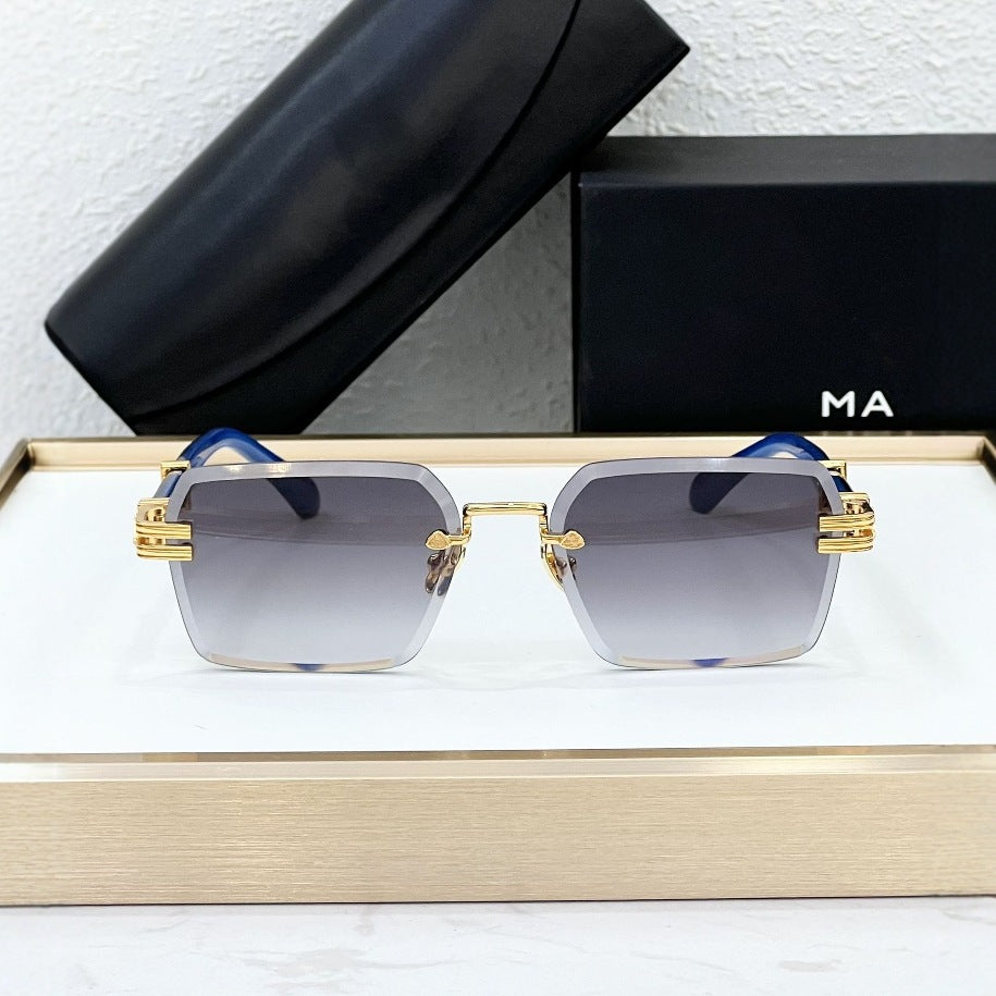 Cross-border New Sunglasses Hot-selling MAY Fashion Luxury Frameless Sunglasses Men's and Women's High Version UV Protection