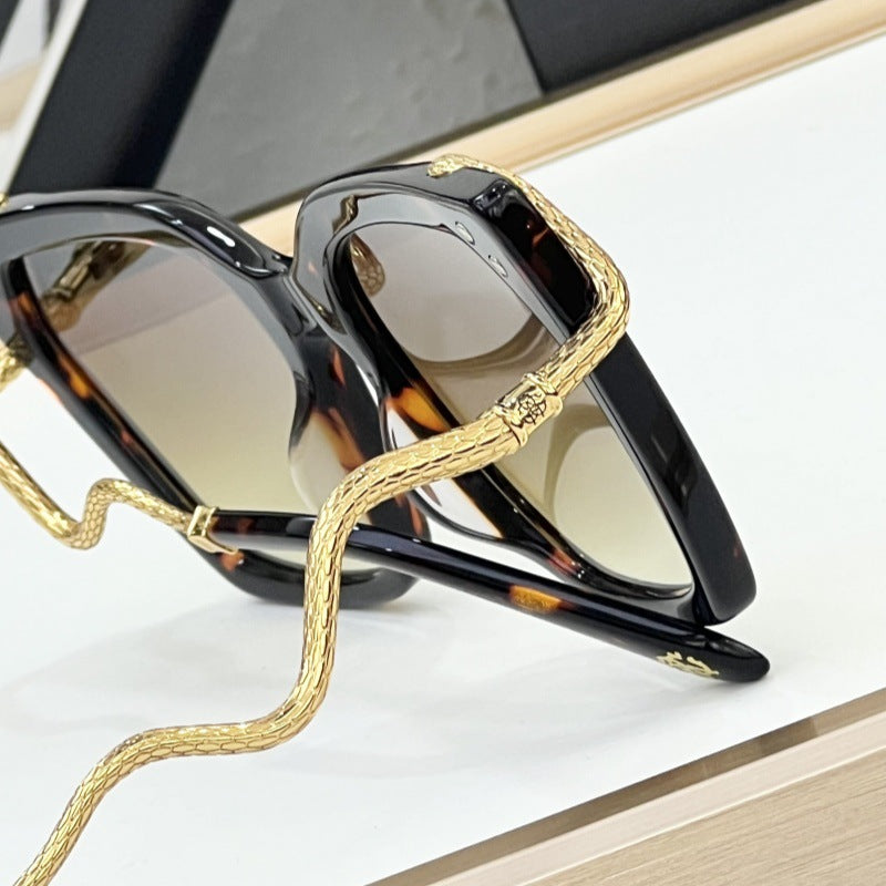 Cross-border SRC034M New Large-frame Sunglasses Women's High-end Fashion Retro Style Big-name Sunglasses UV Protection