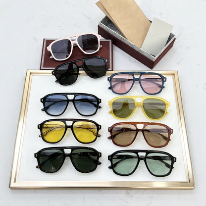 JMM Cross-border European and American Fashion Light Luxury Handmade Vacation Tide Version Large Frame Men's and Women's Sunglasses Party Sunglasses LEONARD