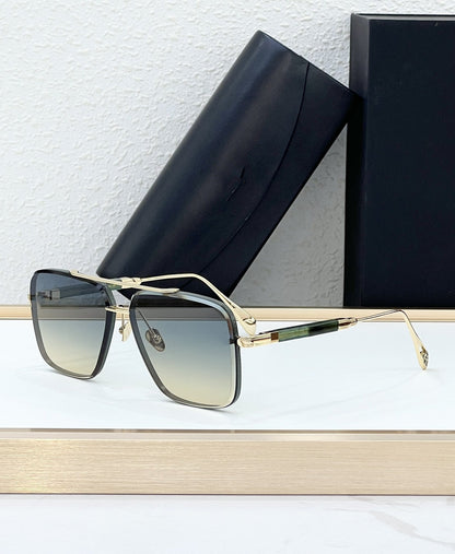 Cross-border New Personalized Metal Sunglasses UV-proof Sunglasses Men's Fashion Advanced Sense of Gradual Change Lenses Trend Women