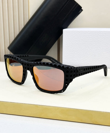 Cross-border New Light Luxury Fashion 3D Printing Cool Hollow Ultra-light Spice Girl Women's Sunglasses Outdoor Sunscreen Men's Sunglasses