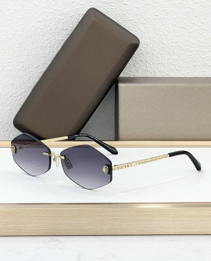 Cross-border Fashion Light Luxury Metal Snake Frameless Polygon B Home Vacation Trendy Men and Women Sunglasses Outdoor BV500156U