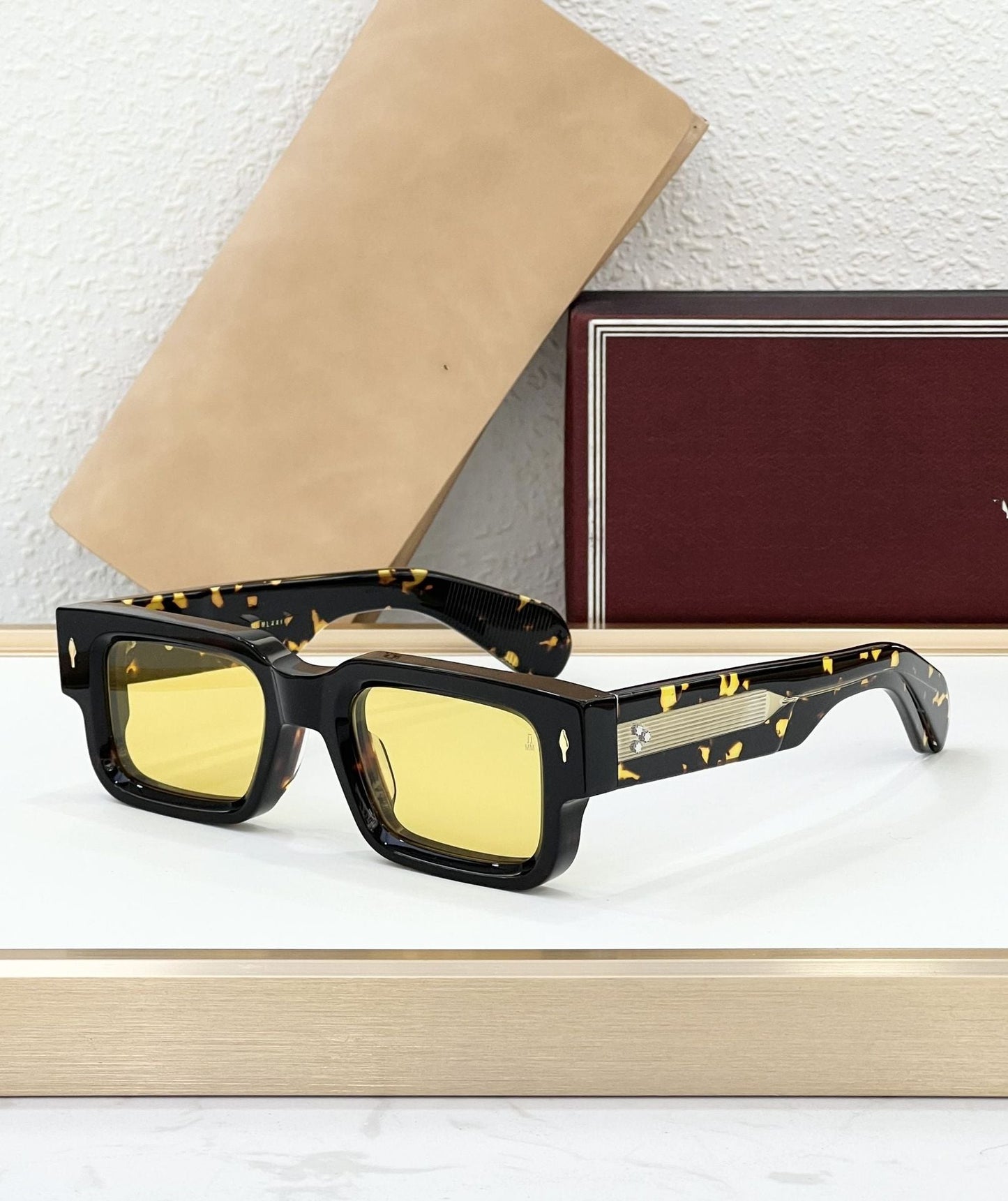 JMM ASCARI Cross-border High-end Retro Square Iron Man Vinegar Fiber Cool Men's and Women's Sunglasses JACQ