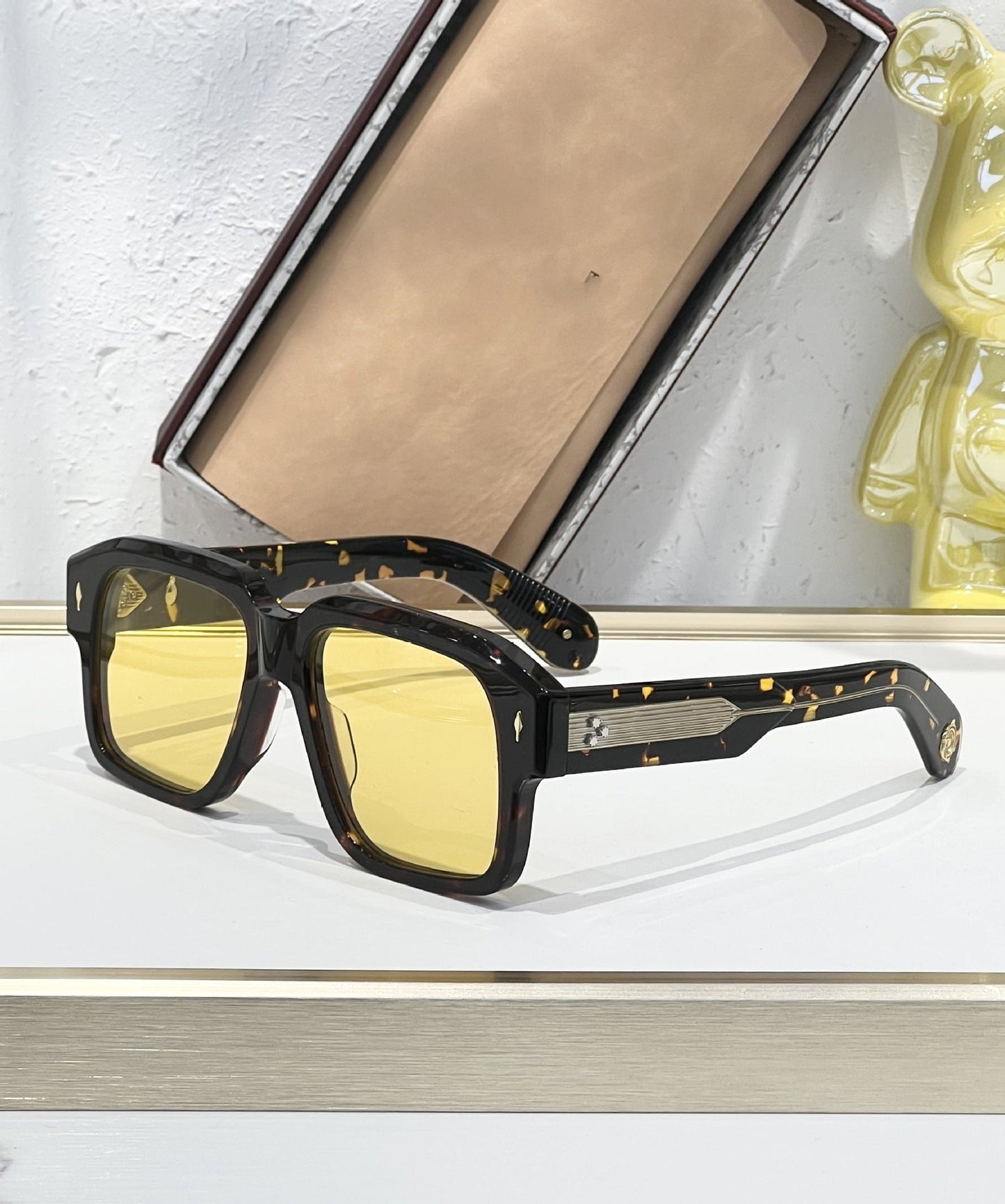 Cross-border JACQ European and American Fashion Sunglasses Men's High-end Square Plate Glasses Big-name Sunglasses Women's UV Protection