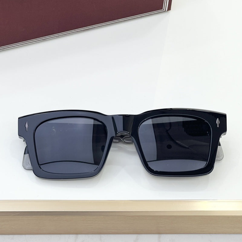 Cross-border JACQ New Fashion Box Sunglasses Men's High-end Sense Retro Versatile Sunscreen Sunglasses Women's UV Protection