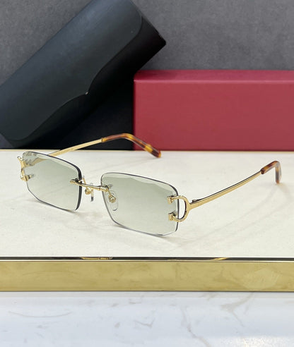 CAR Fashionable and Simple Frameless Trimmed Square Sunglasses INS Style Street Shooting Trendy Personality Versatile Sunglasses UV Protection