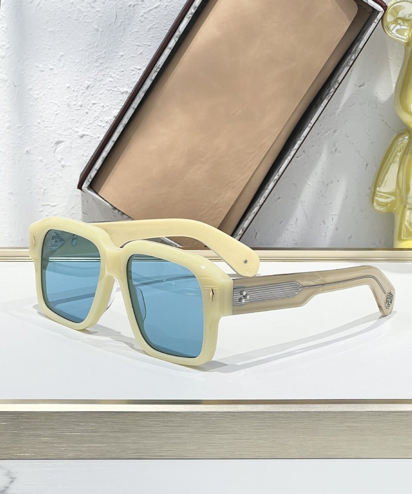 Cross-border JACQ European and American Fashion Sunglasses Men's High-end Square Plate Glasses Big-name Sunglasses Women's UV Protection