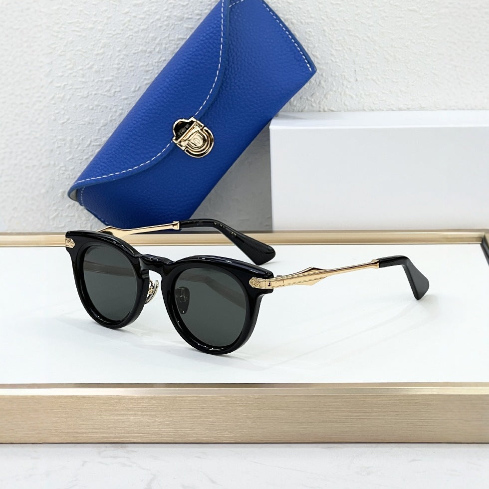 2025 New High-end Fashion Sunglasses Men's Ins Sunglasses Women's Big Face Thin Anti-ultraviolet Cross-border Europe and The United States