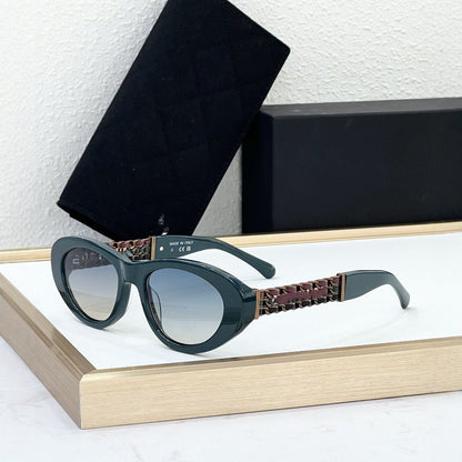 Ch5538 Cross-border Xiaoxiangfeng Sunglasses Women's High Version Fashion Personalized Plate Cat Eye Sunglasses UV Protection