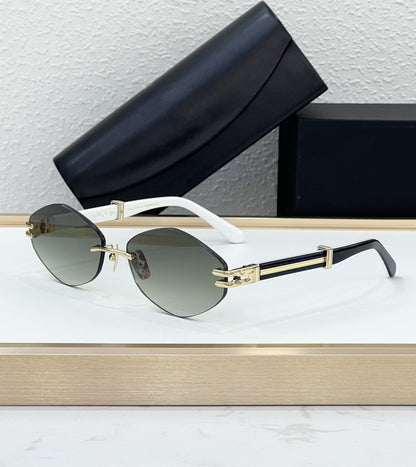 T Home Xiaohongshu Ins The Same Trimmed Sunglasses Women's Personality Metal Polygon Sunglasses Tide THE DUCER I