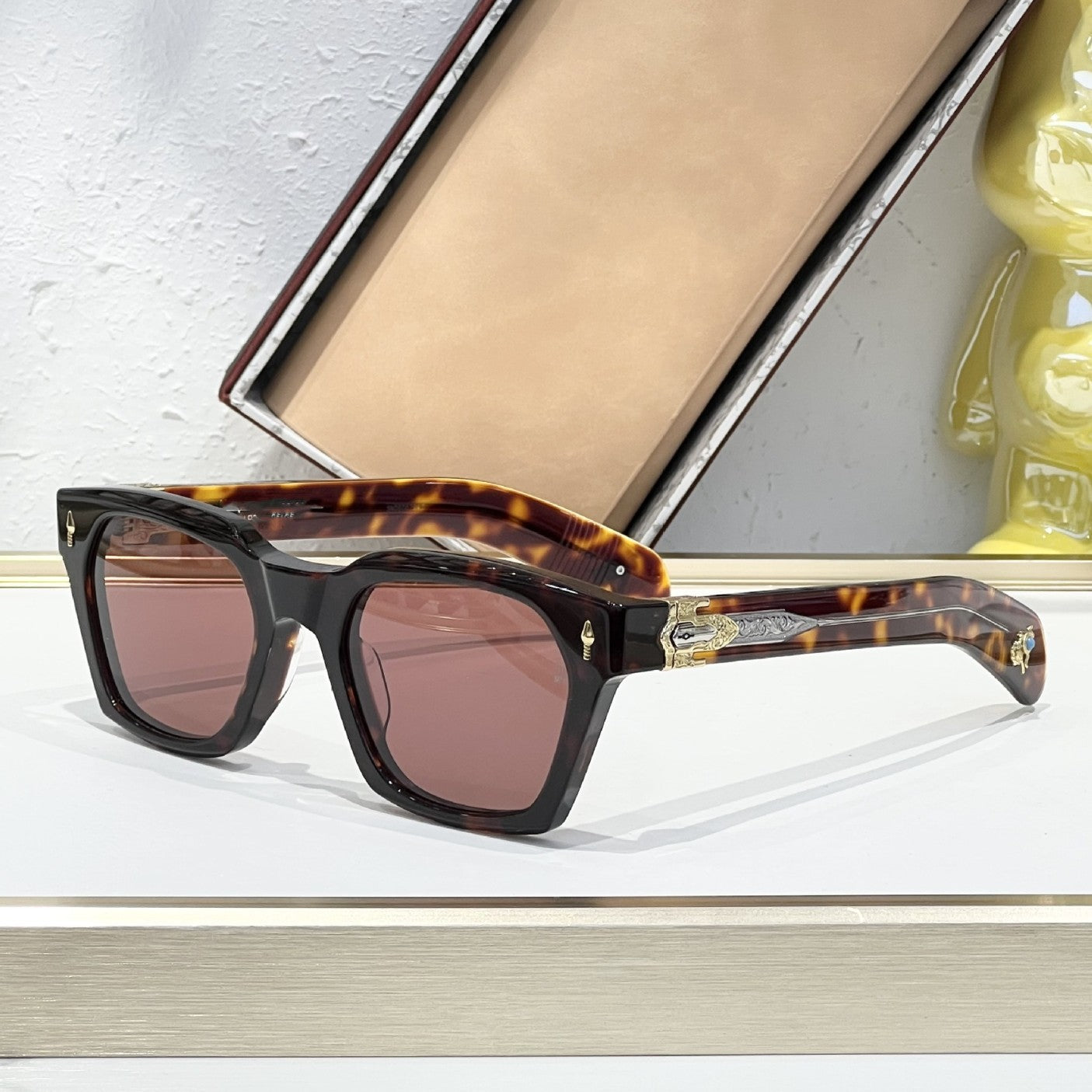 Top Quality Cross-border Fashion Light Luxury Turquoise Square Vacation Sunglasses Sunglasses for Men and Women STERETT