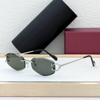 Cross-border CT0467S Fashion Frameless Sunglasses Women's High-end Big-name Sunglasses High-version Men's UV Protection