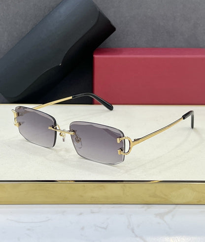 CAR Fashionable and Simple Frameless Trimmed Square Sunglasses INS Style Street Shooting Trendy Personality Versatile Sunglasses UV Protection