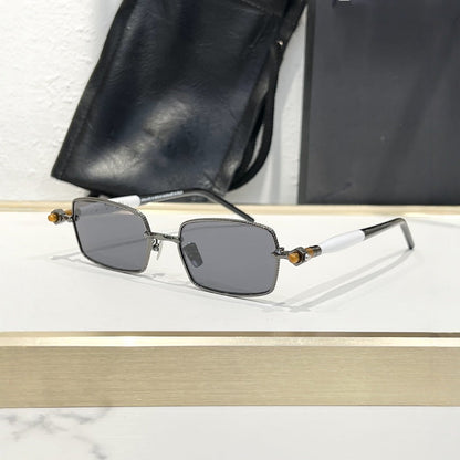 Cross-border K Home Fashion Light Luxury Small Square Metal Trend Edition Holiday Premium Sunglasses Men's and Women's Sunglasses P73