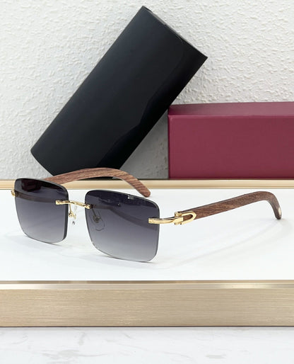 CAR Cross-border New Frameless Trendy Version Sunglasses Men's Catwalk Travel Fashion Versatile Comfortable Sunglasses Women CT0012