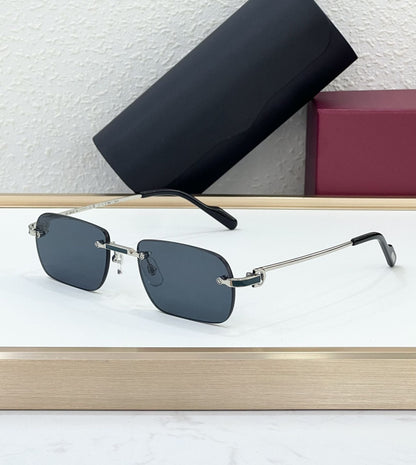 CAR New Rectangular Frameless Simple European and American Fashion Sunglasses Men's and Women's Travel Sunglasses UV Protection CT0498S
