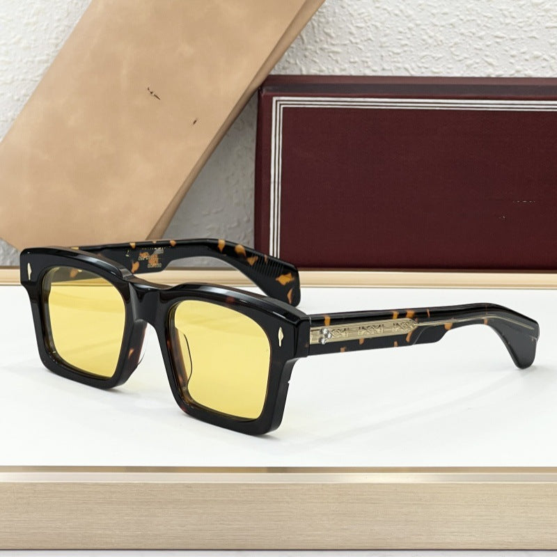 Cross-border JACQ New Fashion Box Sunglasses Men's High-end Sense Retro Versatile Sunscreen Sunglasses Women's UV Protection