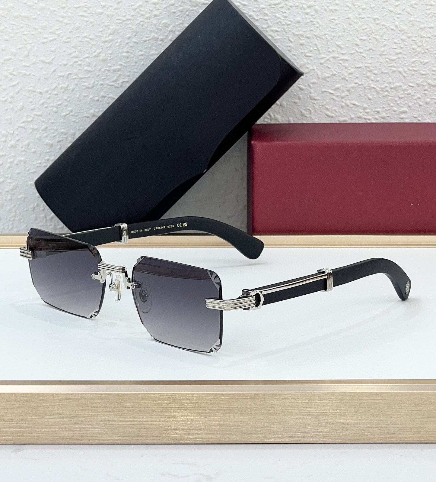 Cross-border CAR High-grade Wooden Frameless Sunglasses Men's High-end Sense European and American Fashion Big-name Sunglasses Women's UV Protection