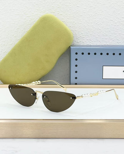 Cross-border European and American Style GU Fashion Frameless Cat Eye Sunglasses Women's High-end Sunglasses UV-proof GG1920S