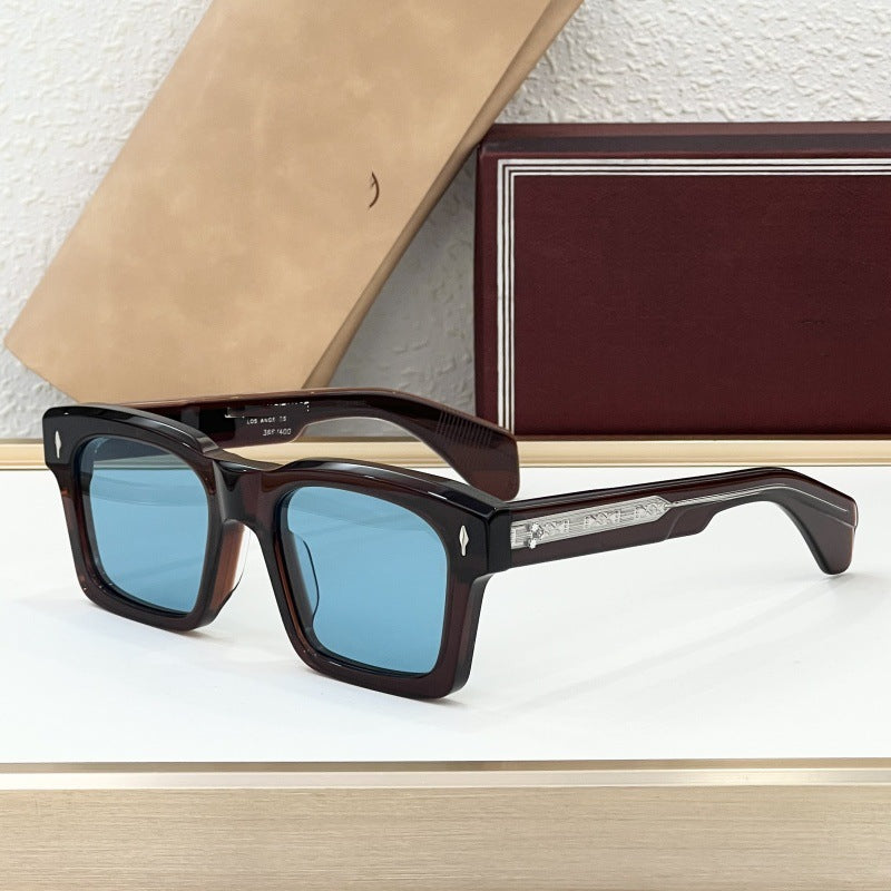 Cross-border JACQ New Fashion Box Sunglasses Men's High-end Sense Retro Versatile Sunscreen Sunglasses Women's UV Protection