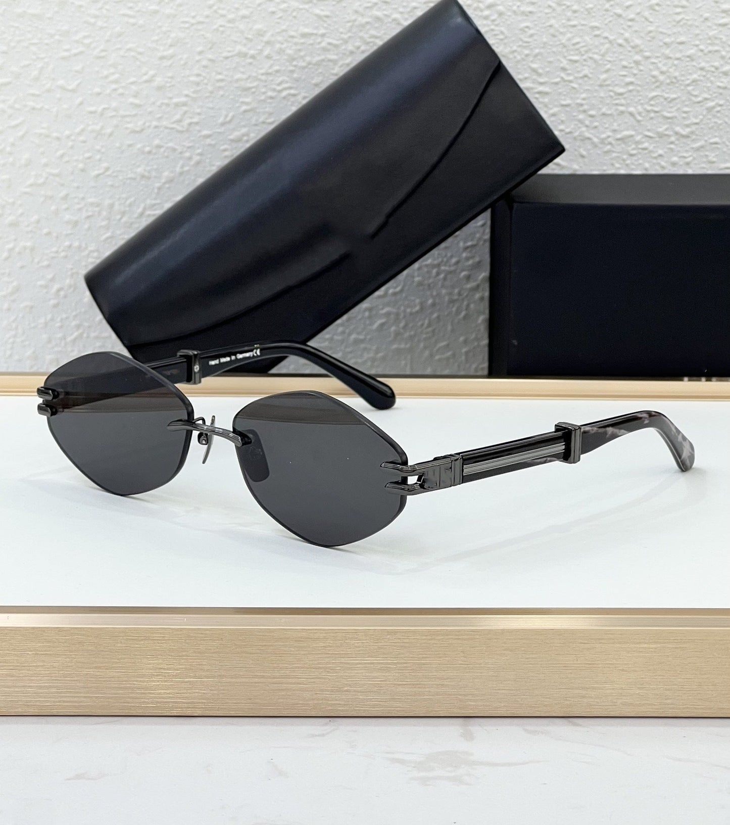 T Home Xiaohongshu Ins The Same Trimmed Sunglasses Women's Personality Metal Polygon Sunglasses Tide THE DUCER I