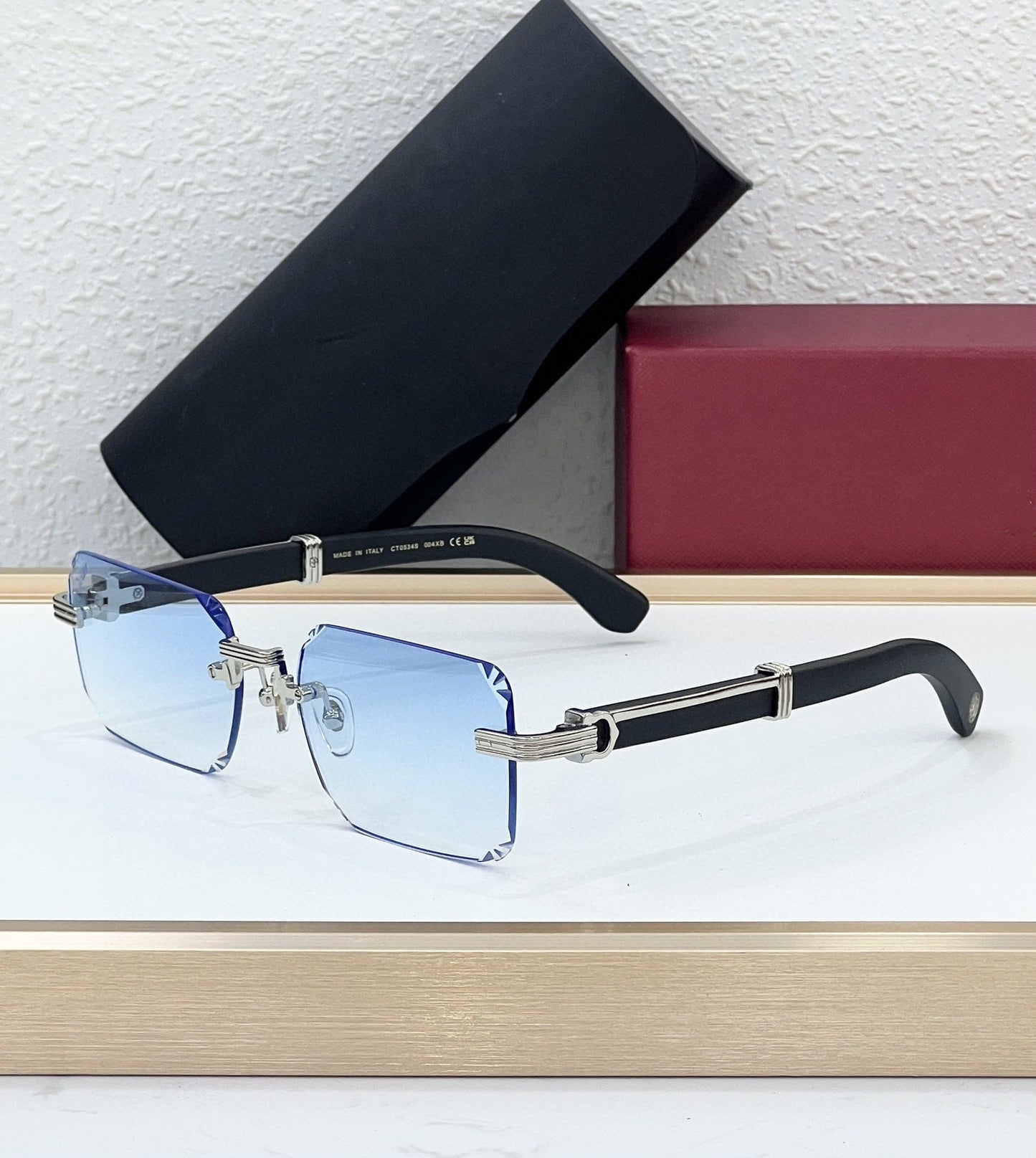 Cross-border CAR High-grade Wooden Frameless Sunglasses Men's High-end Sense European and American Fashion Big-name Sunglasses Women's UV Protection