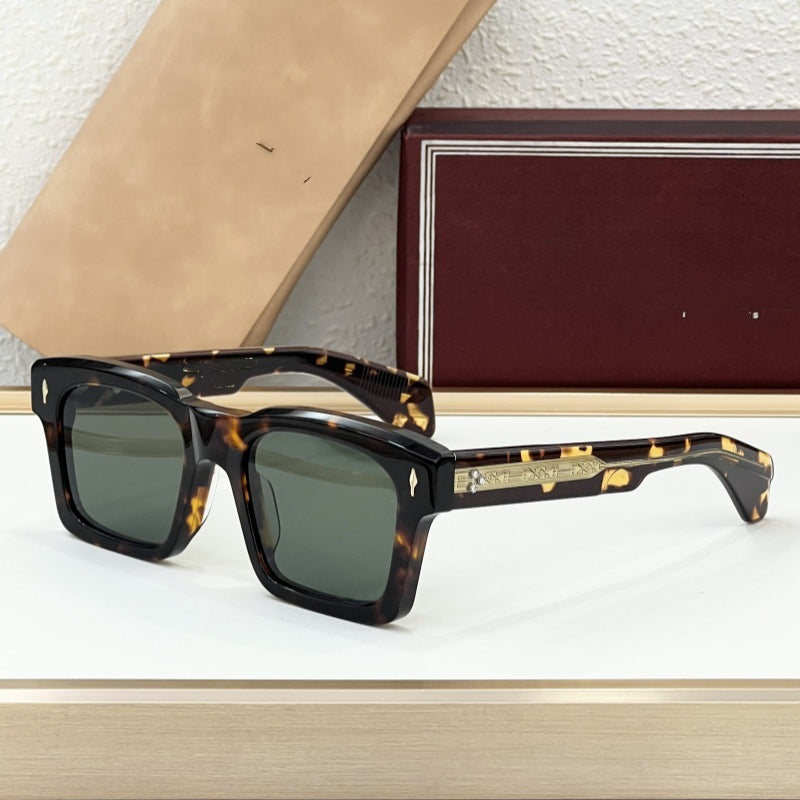 Cross-border JACQ New Fashion Box Sunglasses Men's High-end Sense Retro Versatile Sunscreen Sunglasses Women's UV Protection
