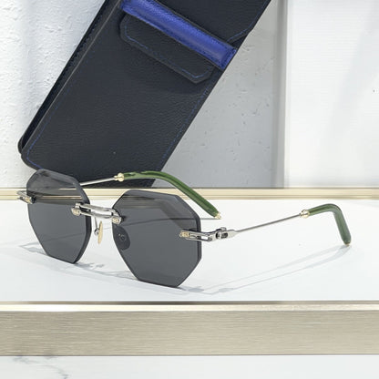 Cross-border European and American New Frameless Sunglasses Men's High-end Metal Wind Glasses Big-name Sunglasses Women's UV Protection