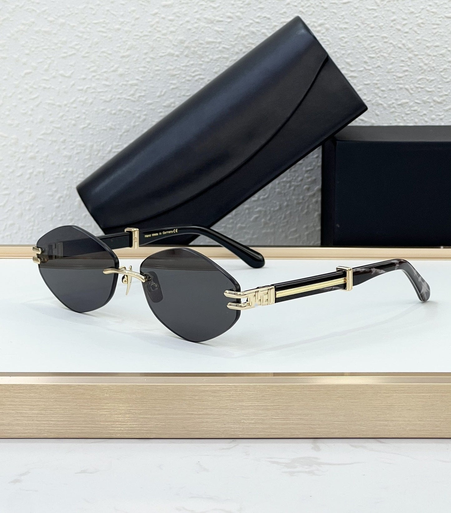 T Home Xiaohongshu Ins The Same Trimmed Sunglasses Women's Personality Metal Polygon Sunglasses Tide THE DUCER I