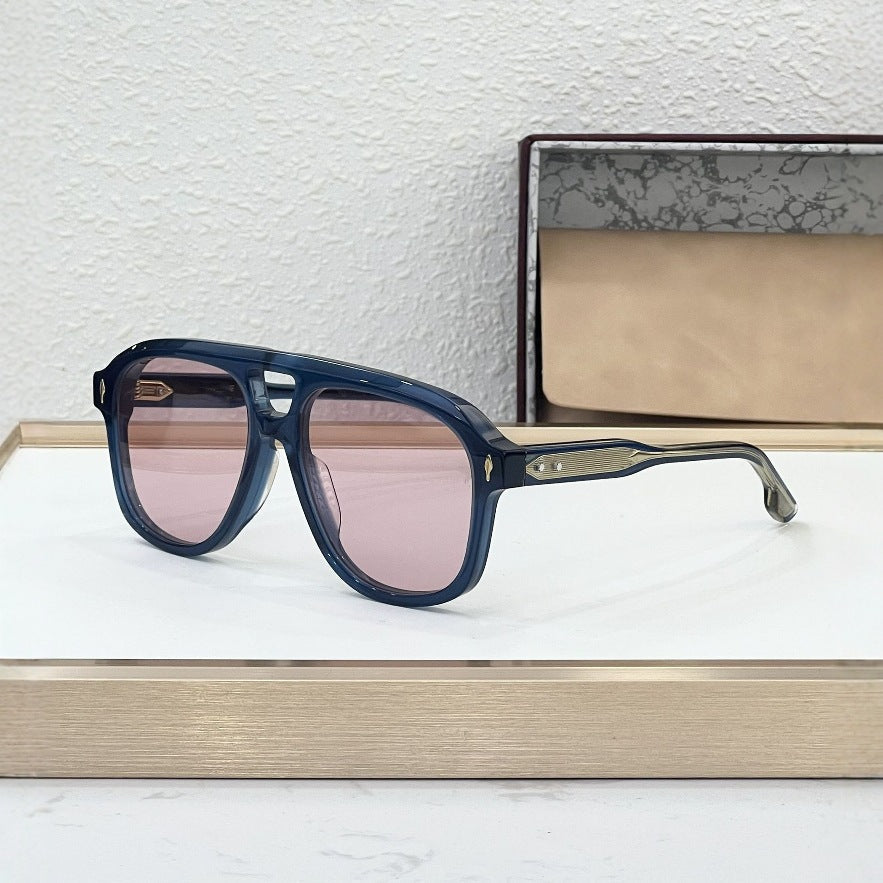 JMM Cross-border European and American Fashion Light Luxury Handmade Vacation Tide Version Large Frame Men's and Women's Sunglasses Party Sunglasses LEONARD