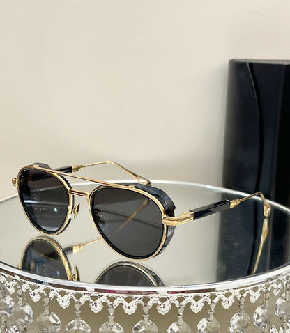 Cross-border MAY Fashion Retro Light Luxury Metal Style Sunglasses Round UV-proof Men's and Women's Sunglasses PADKYLOB