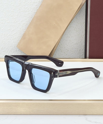 JMM Cross-border Japanese Handmade Metallic Sunglasses Fashion Luxury Gemstone Resort Square Men's and Women's Outdoor Sunglasses