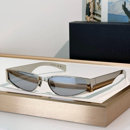 Cross-border Poplar Forest New Metal Narrow Frame Futuristic Sunglasses Women's High-end Big-name Sunglasses UV Protection