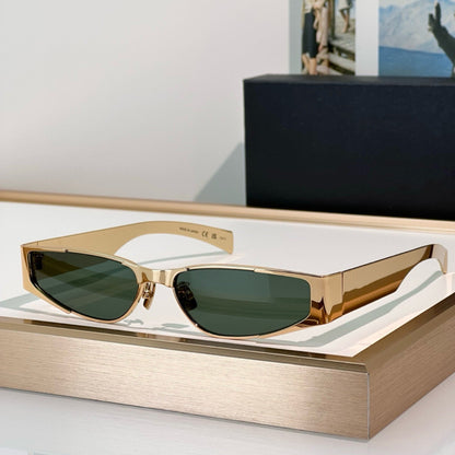 Cross-border Poplar Forest New Metal Narrow Frame Futuristic Sunglasses Women's High-end Big-name Sunglasses UV Protection