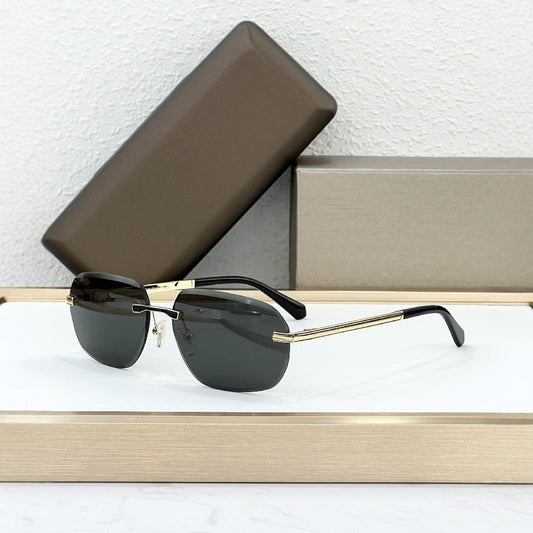 40128 Cross-border Fashion Light Luxury Metal BV Home Frameless Square Vacation Men's and Women's Sunglasses Party Outdoor Sunglasses