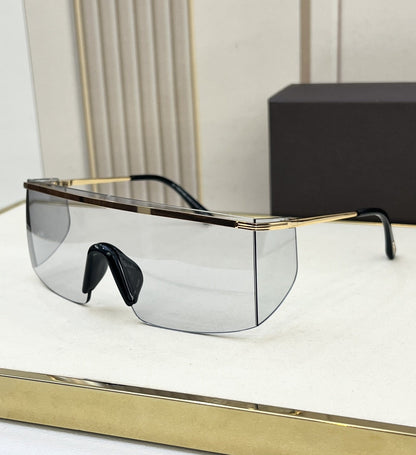 Cross-border Exclusive for Tom's Home, Popular in Europe and America, Luxury Men's and Women's Square Frame One-piece Glasses, Sunscreen, Fashion Sunglasses, Sunglasses.