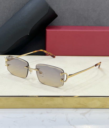 CAR Fashionable and Simple Frameless Trimmed Square Sunglasses INS Style Street Shooting Trendy Personality Versatile Sunglasses UV Protection